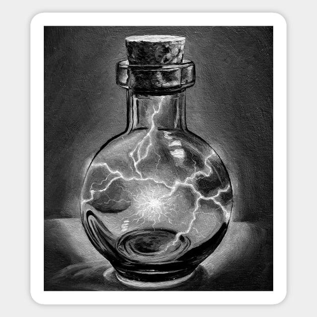 Magnetic electricity - electric spell potion bottle Sticker by LukjanovArt